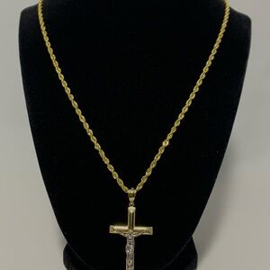 Elegant Gold Cross Pendant Necklace